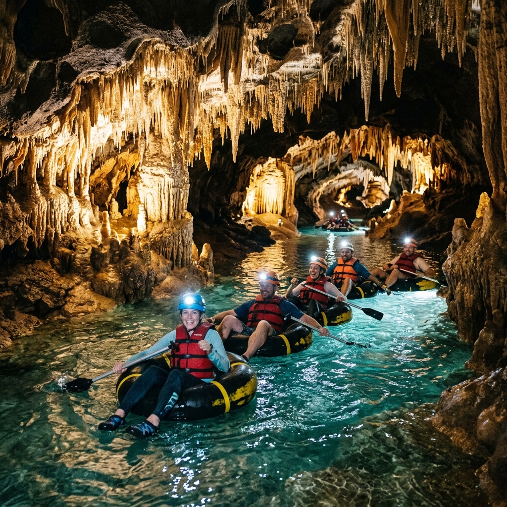 Belizean Blue Safaris guided cave tubing adventure in Belize